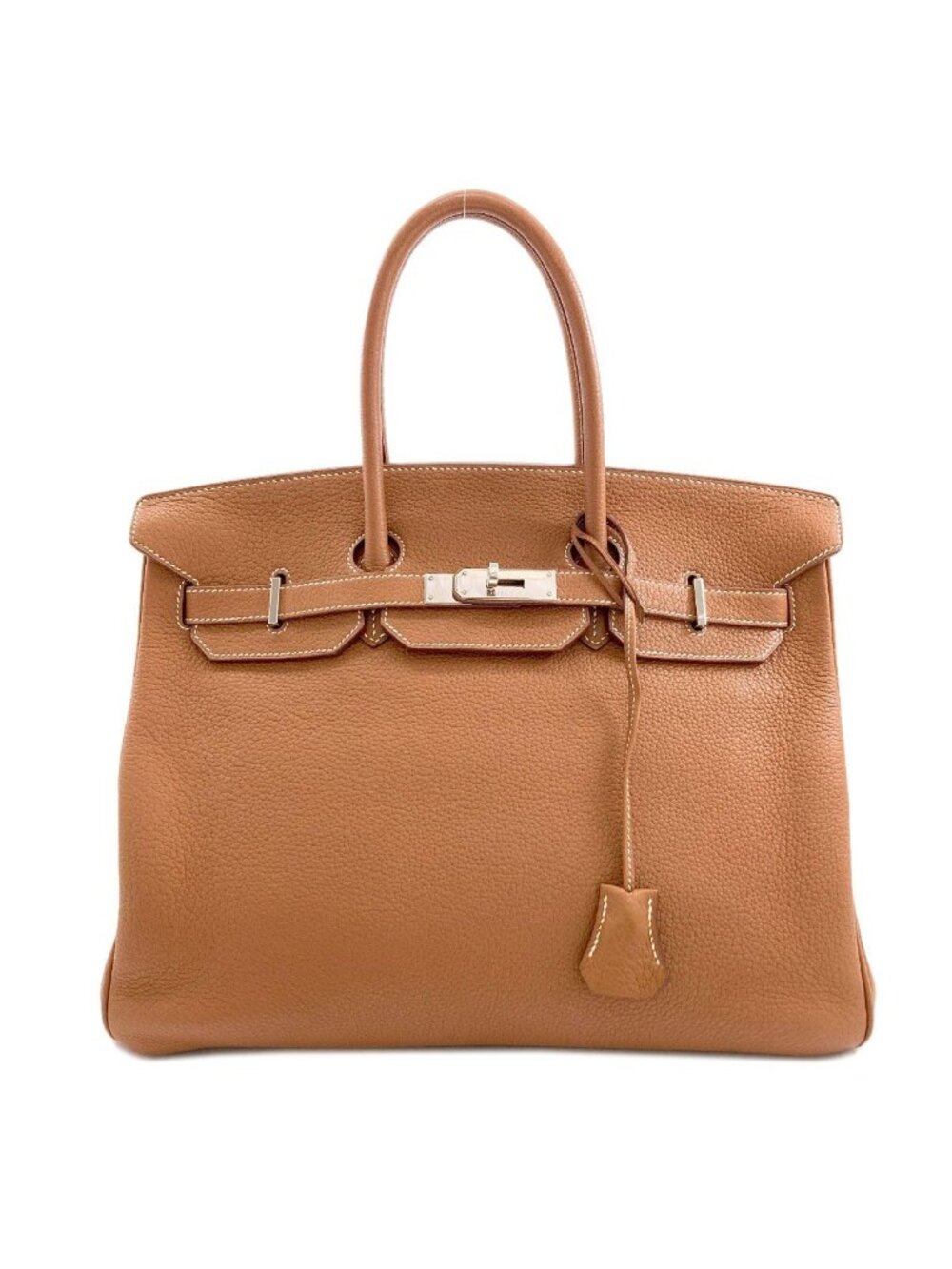 Hermes Birkin 35 Gold Silver Handbag Taurillon